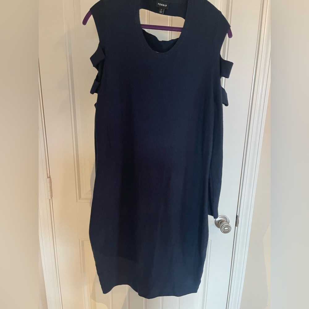 Lightly used dark blue knit dress